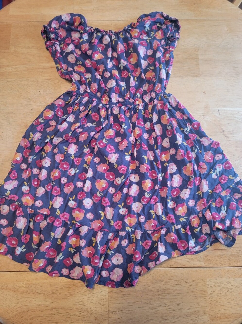 Girls Carters Navy Floral Sundress - Pink & Coral Flower Print, Size 8
